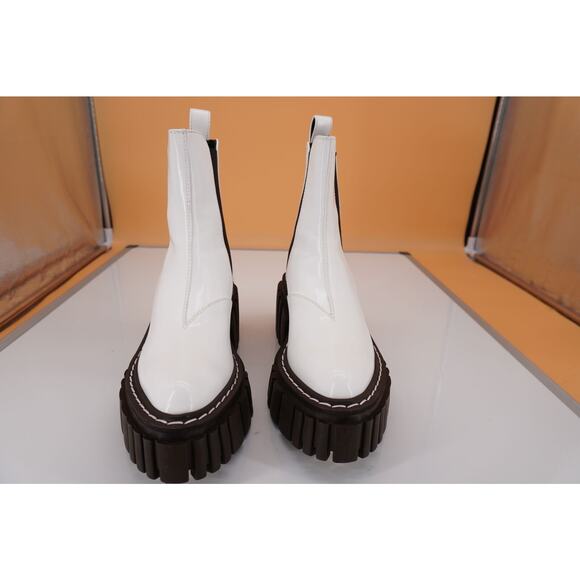 Stella McCartney Emilie Lug Wood Platform Chelsea Boot SZ 35 New White - Picture 4 of 11